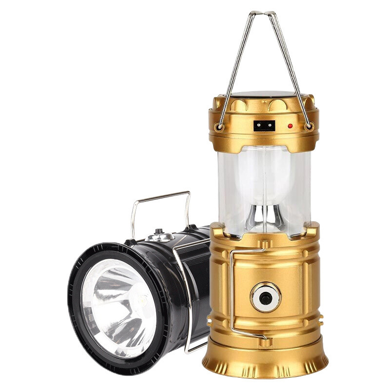 Portable LED Camping Lantern Waterproof Solar USB Rechargeable LED